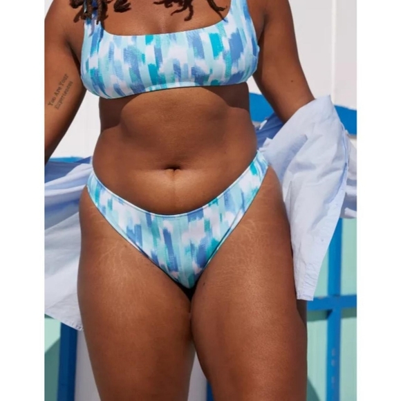 aerie Other - Aerie Blue Mist High cut Cheekiest Bikini Bottom